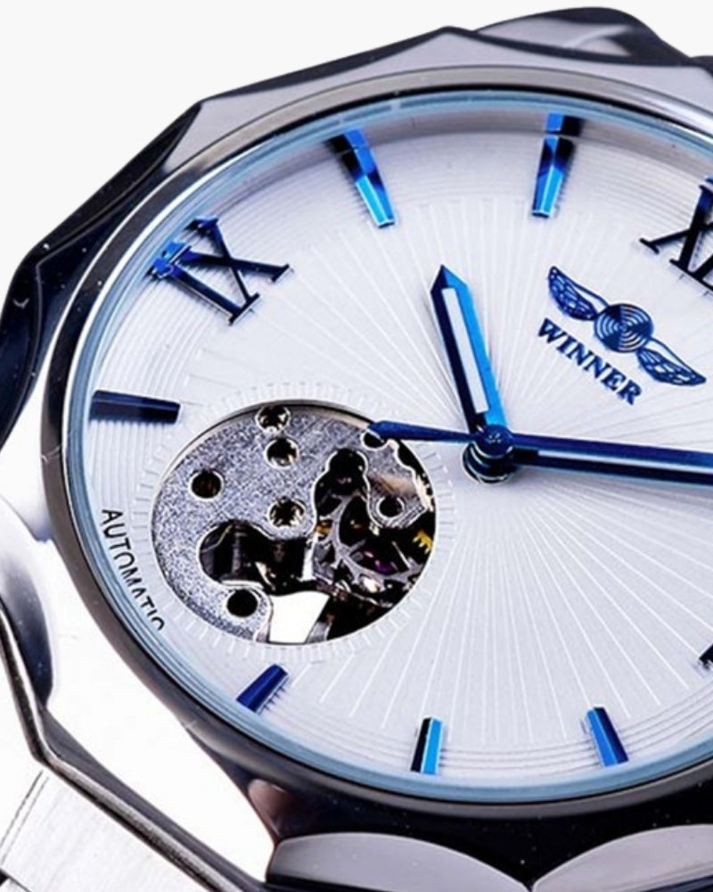 Classic Skeleton Dial Steel Watch