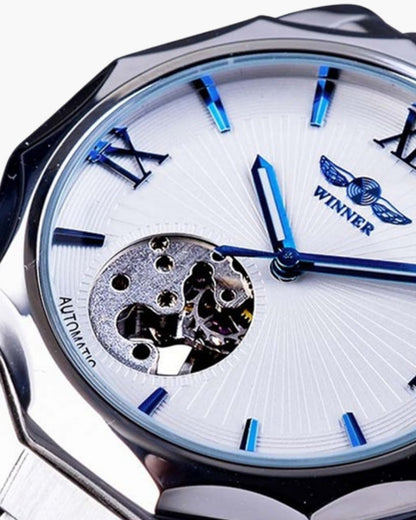 Classic Skeleton Dial Steel Watch
