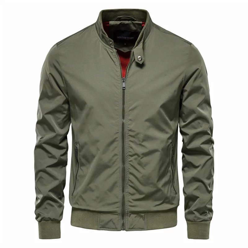 Men's Lightweight Zip-Through Bomber Jacket for Transitional Wear