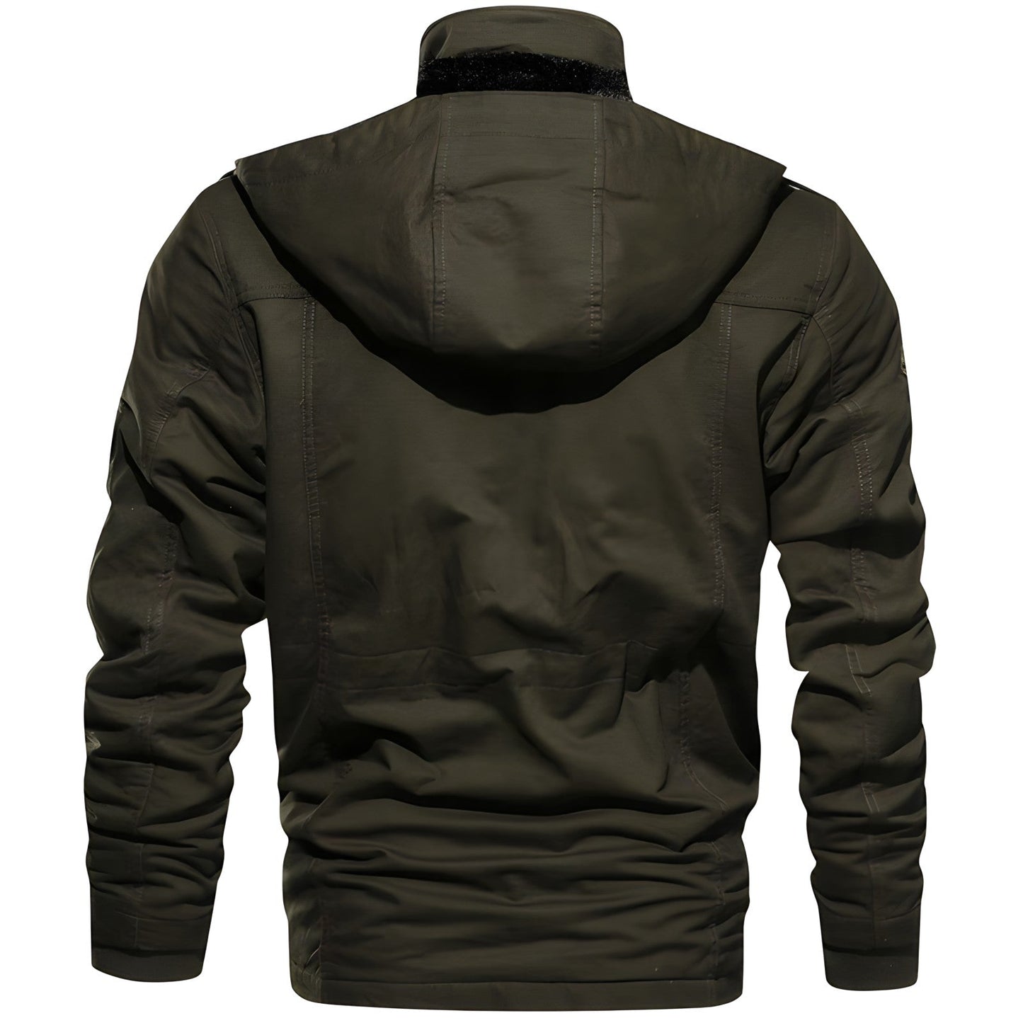 Men's Hooded Waterproof Fleece-Lined Field Jacket for Autumn