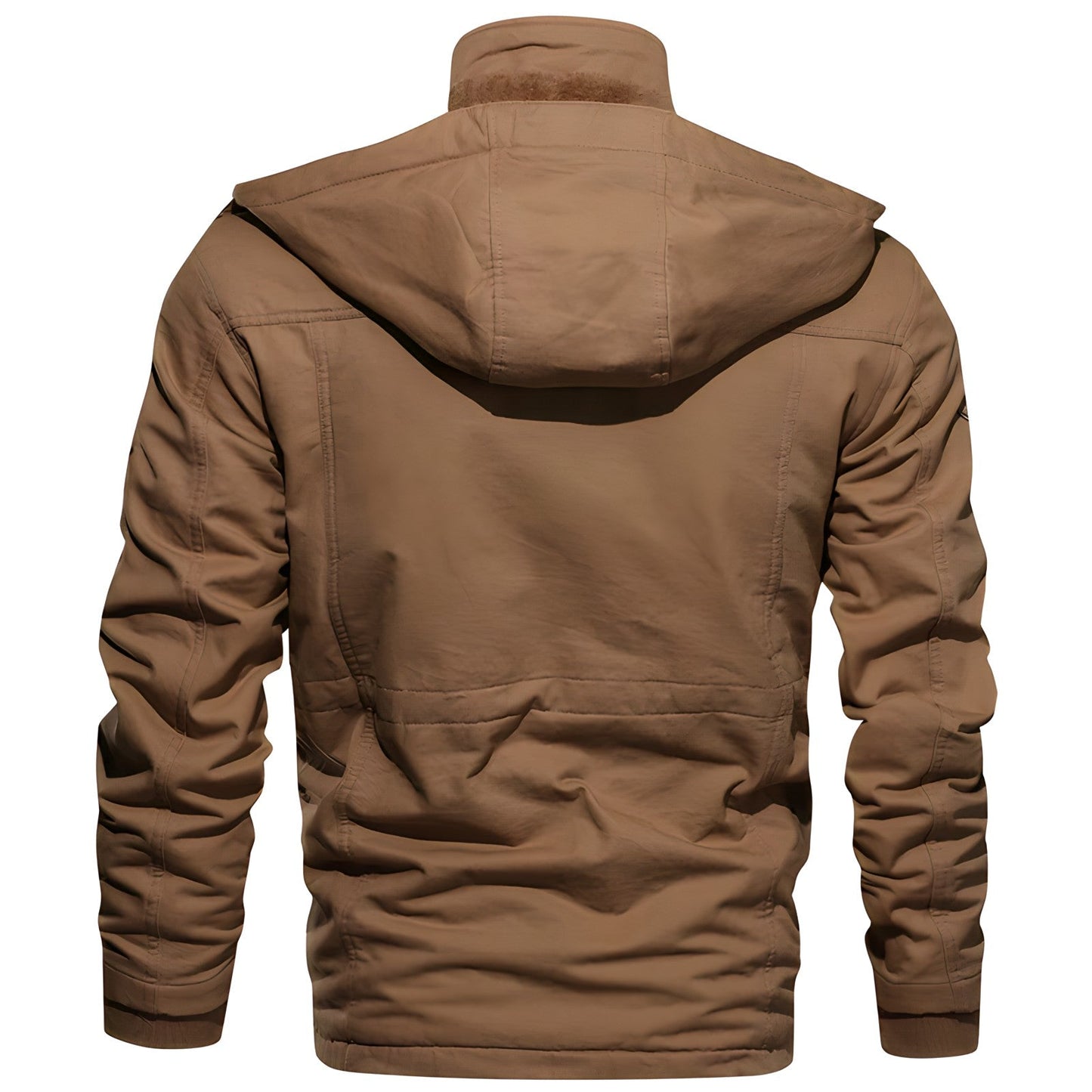 Men's Hooded Waterproof Fleece-Lined Field Jacket for Autumn
