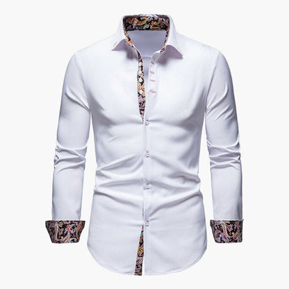 Men's Slim Fit Business Shirt with Long Sleeves for the Office