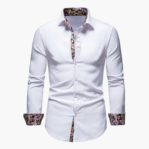 Men's Slim Fit Business Shirt with Long Sleeves for the Office