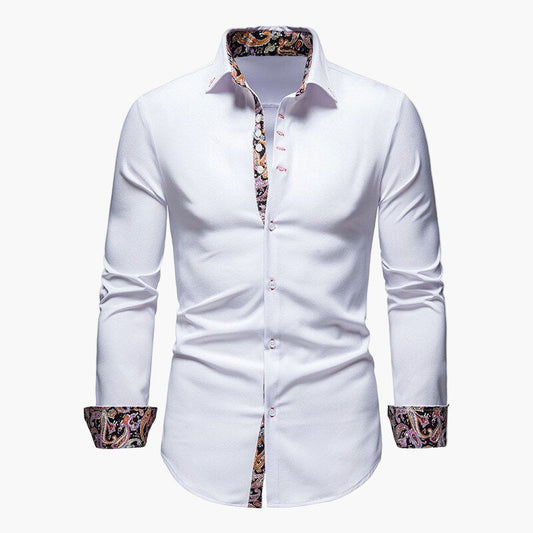 Men's Slim Fit Business Shirt with Long Sleeves for the Office