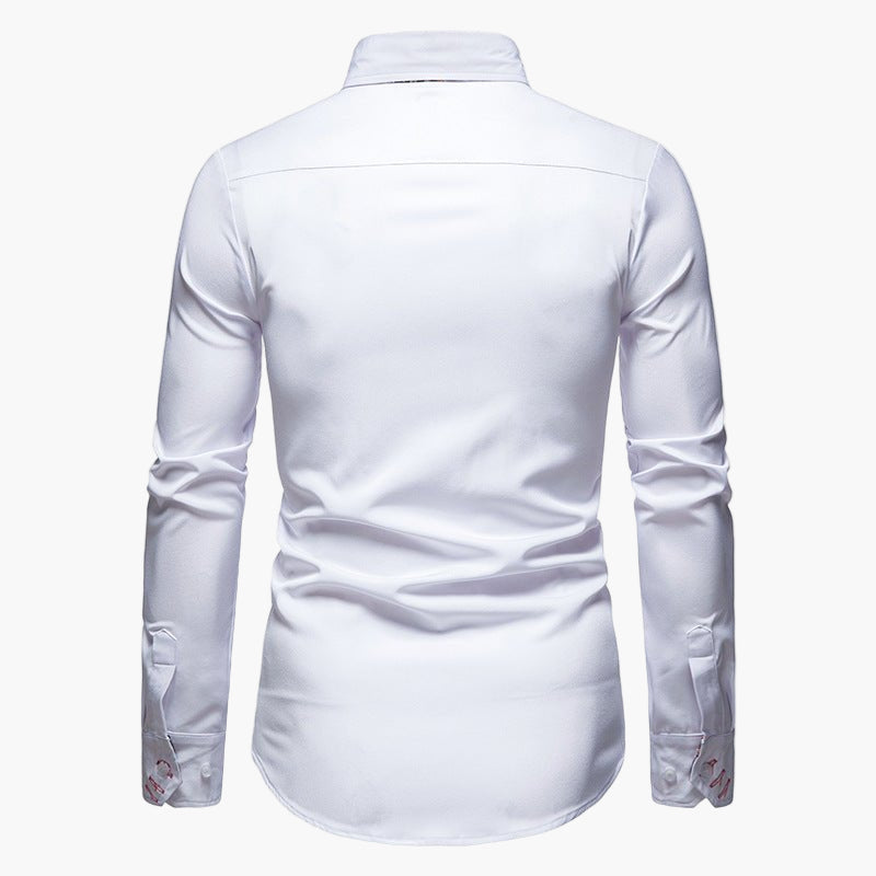 Men's Slim Fit Business Shirt with Long Sleeves for the Office