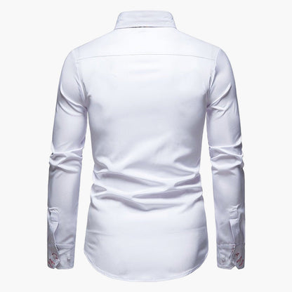 Men's Slim Fit Business Shirt with Long Sleeves for the Office