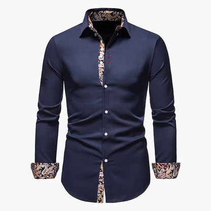 Men's Slim Fit Business Shirt with Long Sleeves for the Office