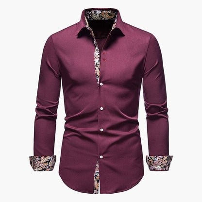 Men's Slim Fit Business Shirt with Long Sleeves for the Office