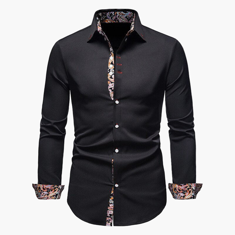 Men's Slim Fit Business Shirt with Long Sleeves for the Office