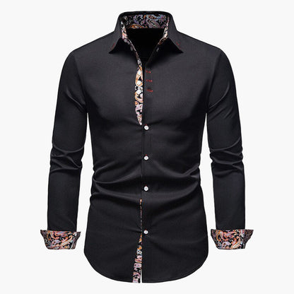 Men's Slim Fit Business Shirt with Long Sleeves for the Office