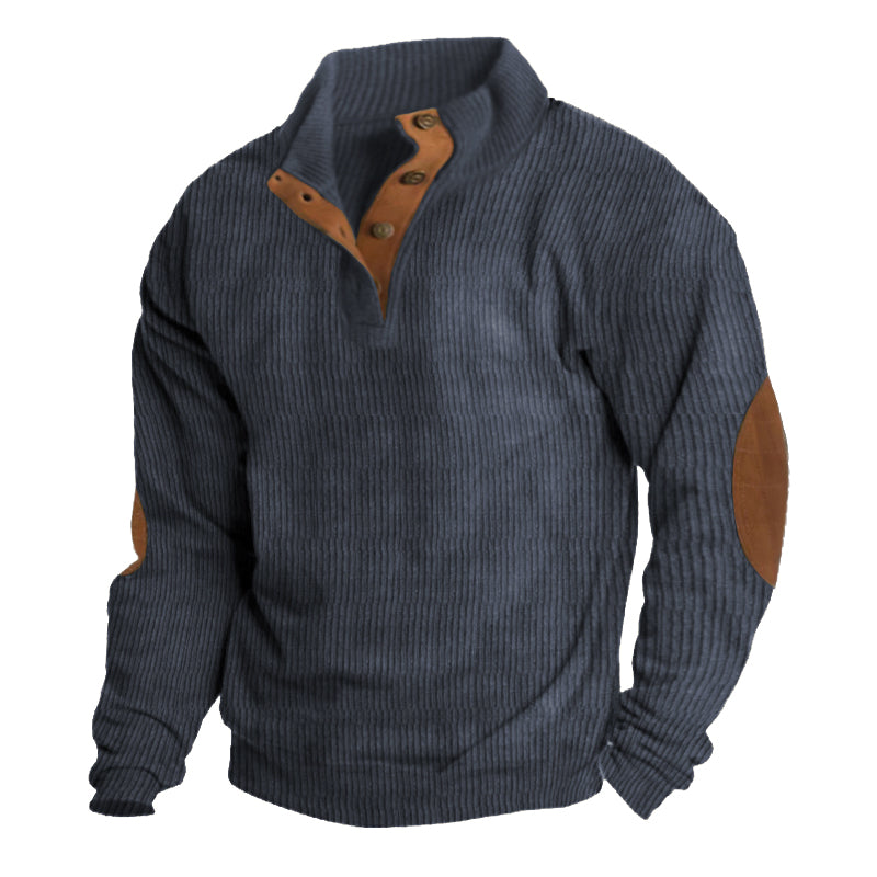 Men's Warm Fleece Crew Neck Jumper for Outdoor Autumn Layering