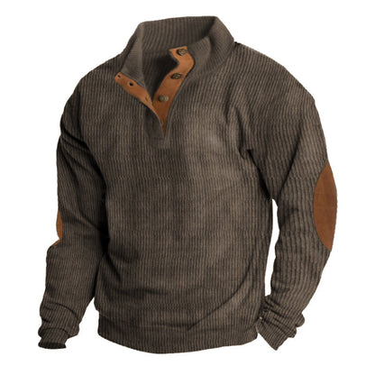 Men's Warm Fleece Crew Neck Jumper for Outdoor Autumn Layering