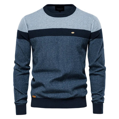 Men's Classic Crew Neck Knitted Jumper for Autumn Layering