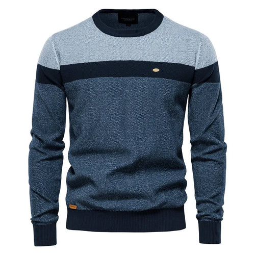 Men's Classic Crew Neck Knitted Jumper for Autumn Layering