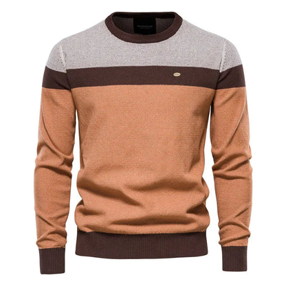 Men's Classic Crew Neck Knitted Jumper for Autumn Layering